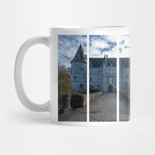 Fallais Castle is a castle originating in the 13th century and built by the Beaufort family. Liege Province. Autumn sunny day Mug